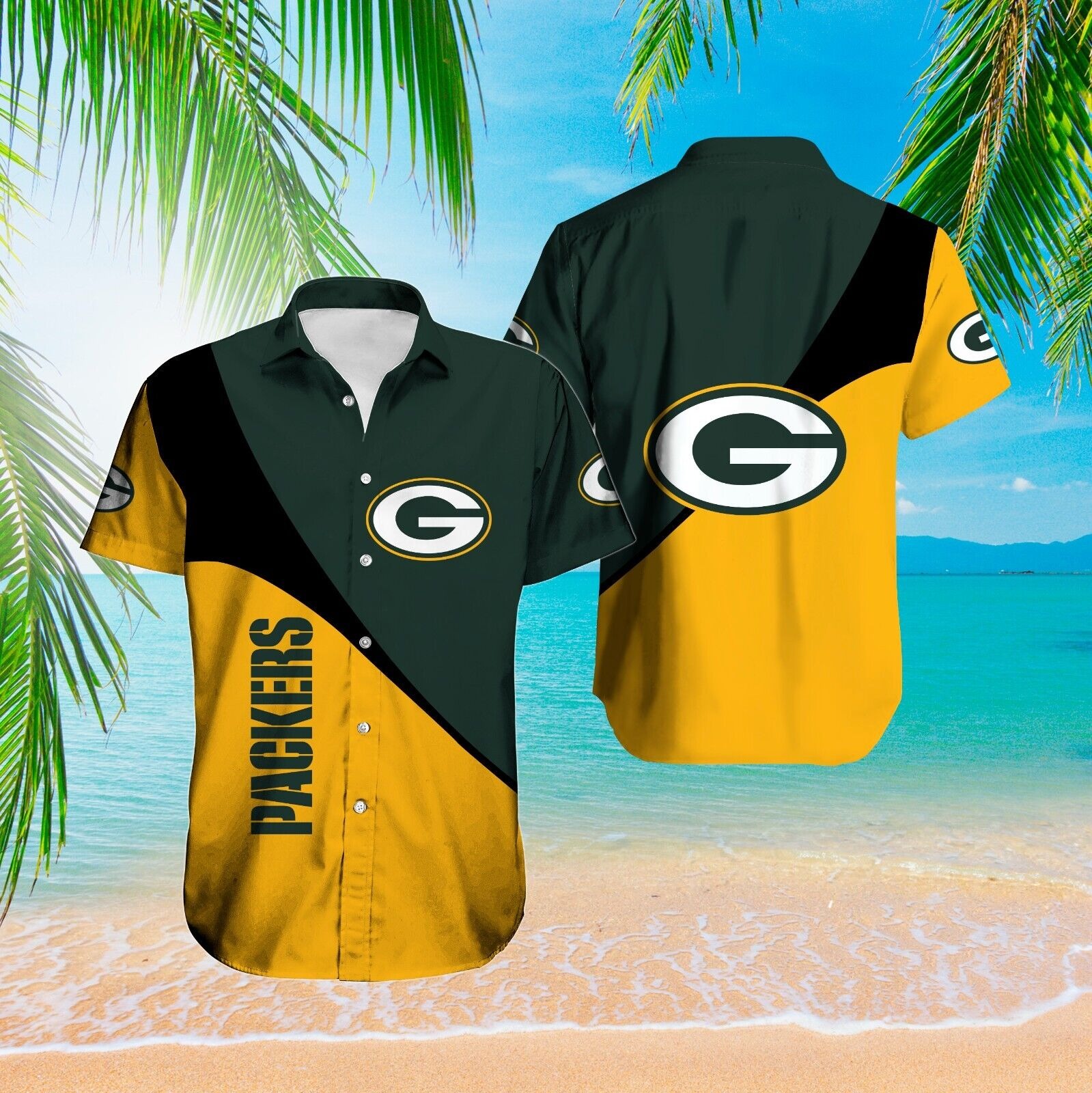 green bay packers diagonal power hawaiian shirt n8bsl