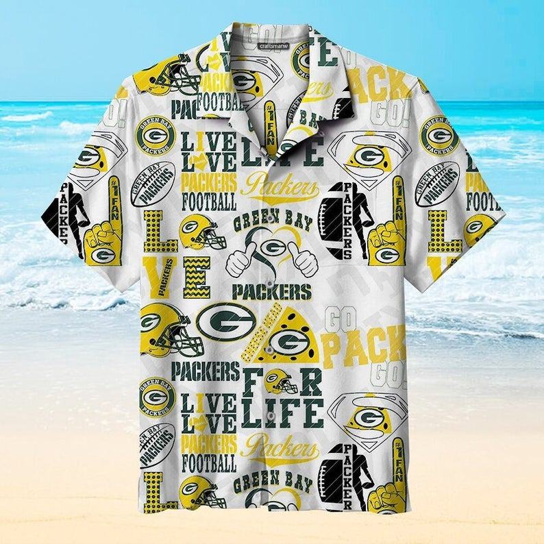 green bay packers fan life collage hawaiian shirt nrv4g