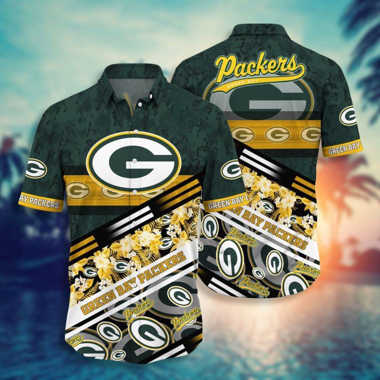 green bay packers floral fanatic hawaiian shirt 3kl1m