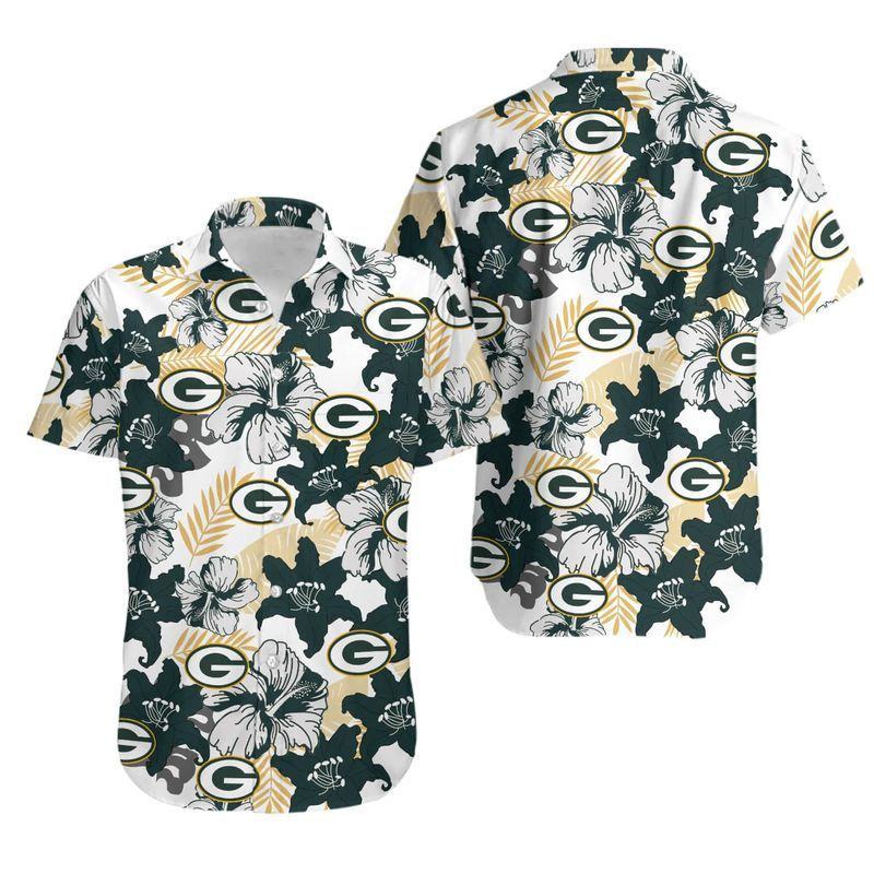 green bay packers hibiscus breeze hawaiian shirt uodtj