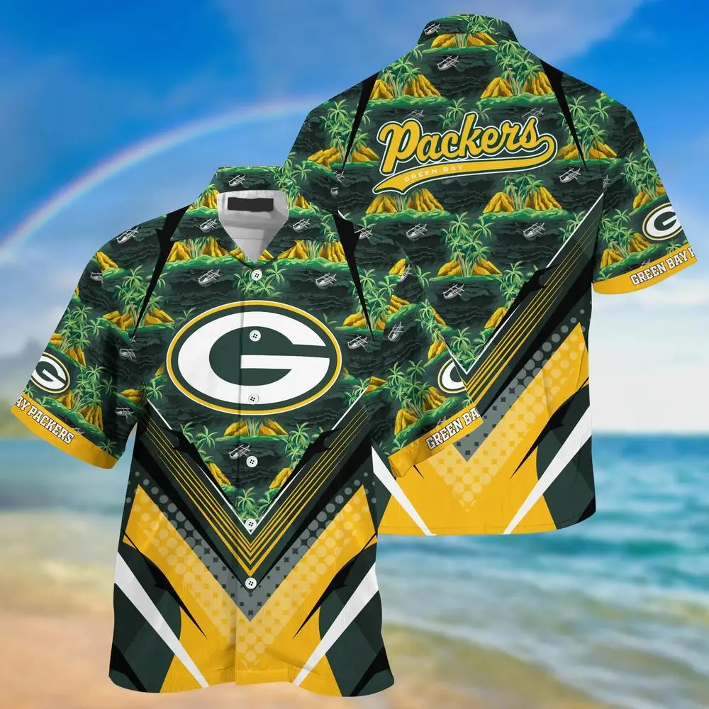 green bay packers island strength hawaiian shirt fpk2c