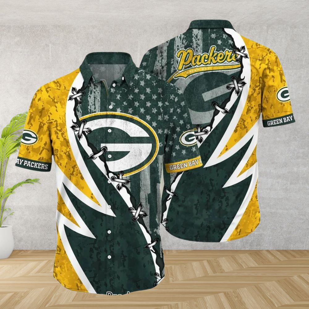 green bay packers lightning strike hawaiian shirt rzllk