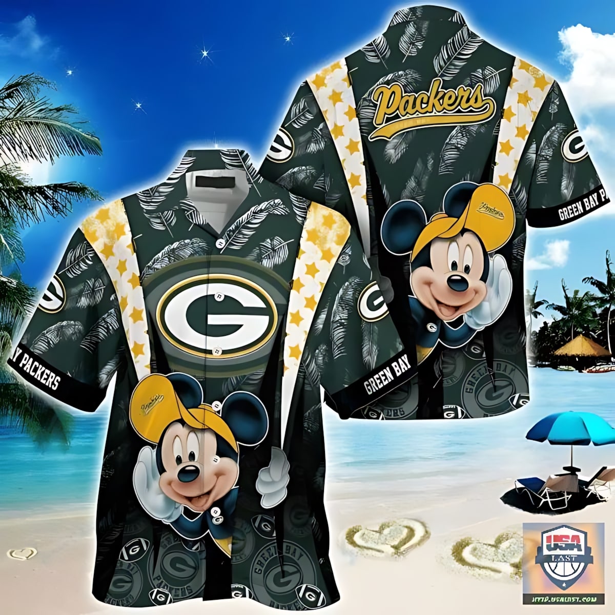 green bay packers mickey island adventure hawaiian shirt m6yi4