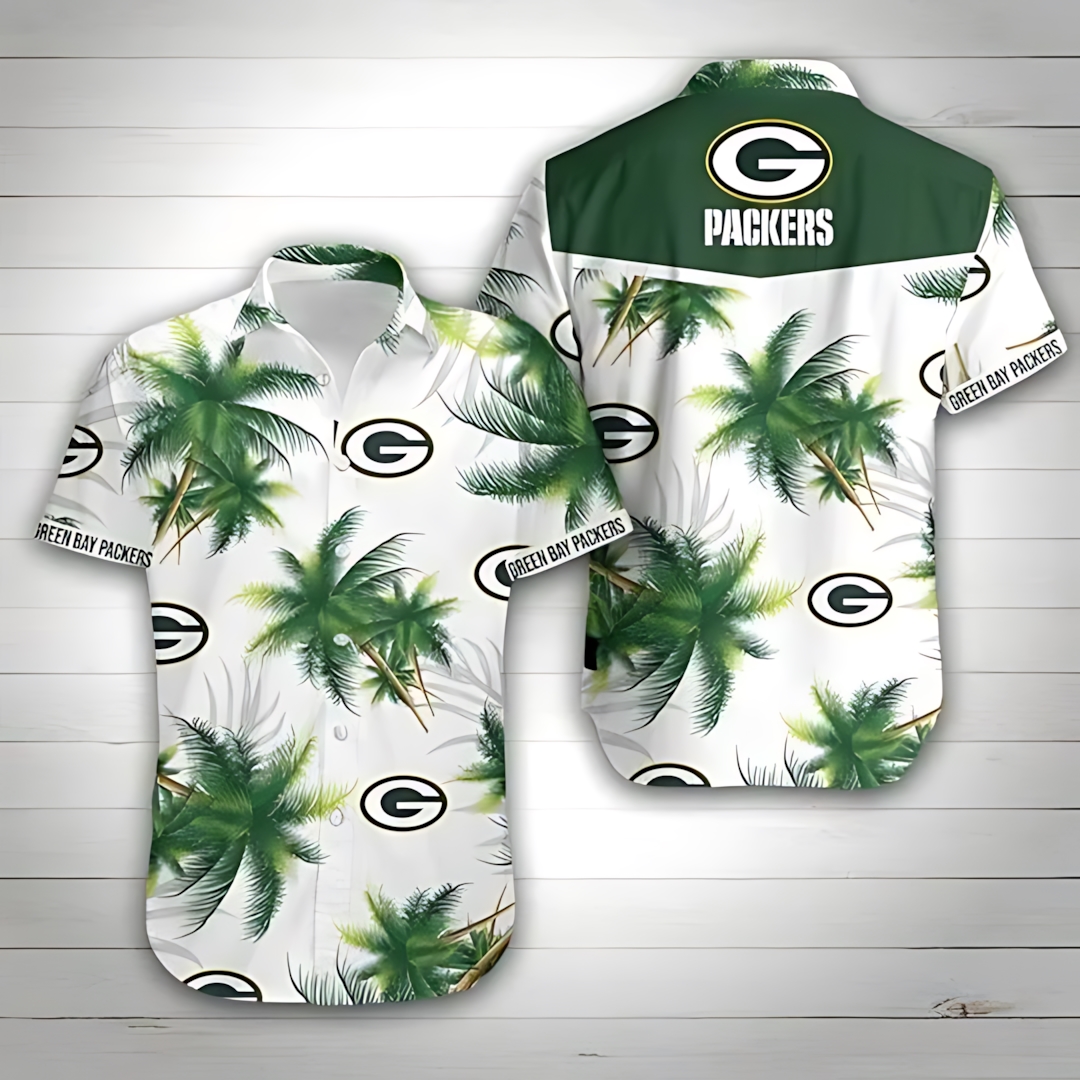 green bay packers palm paradise hawaiian shirt oe6uu