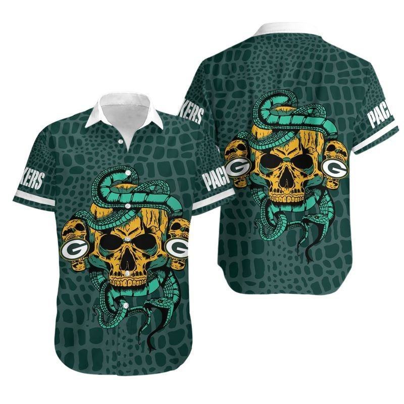 green bay packers snake skull hawaiian shirt 5nfbp