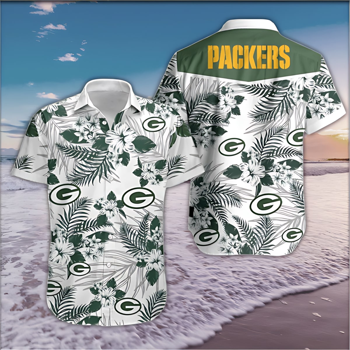 green bay packers tropical flora classic hawaiian shirt 6ch9z