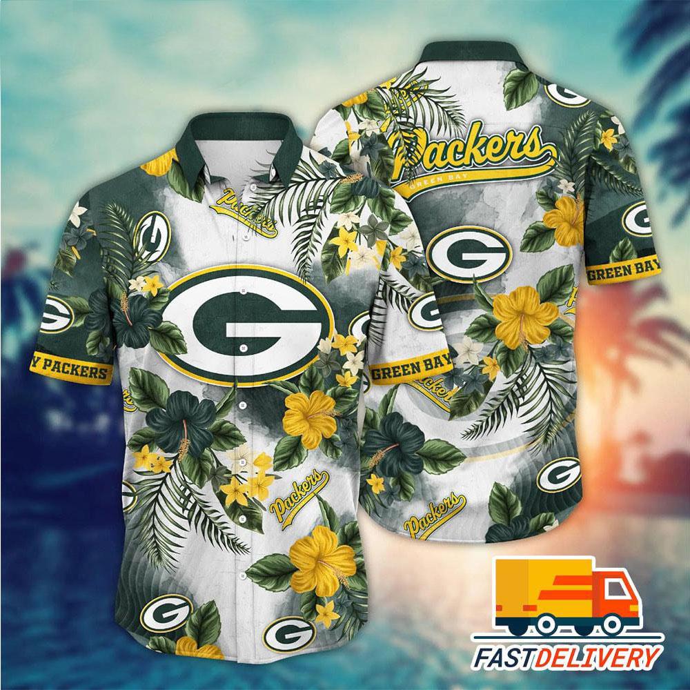 green bay packers tropical fusion hawaiian shirt