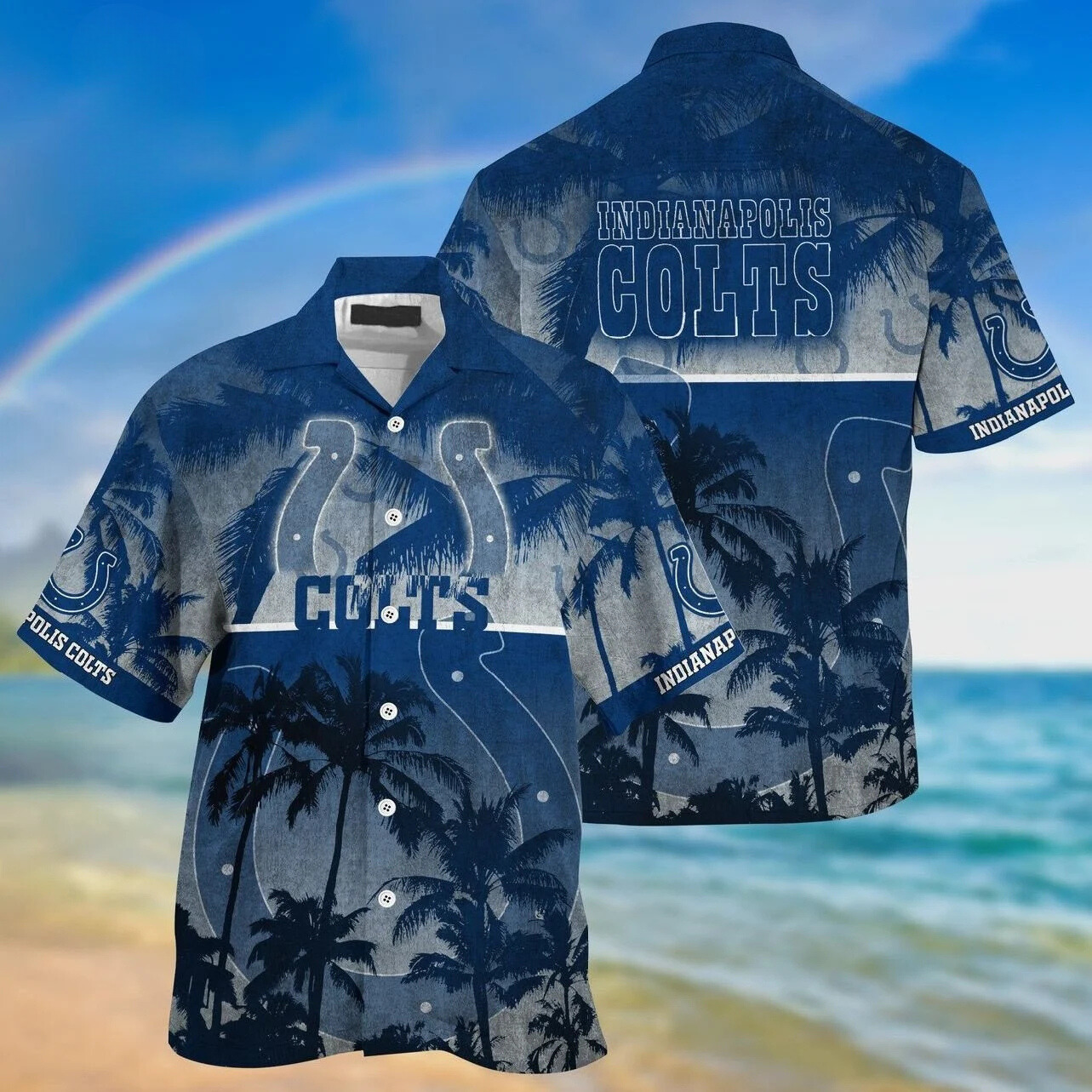 indianapolis colts island palm hawaiian shirt m52u7