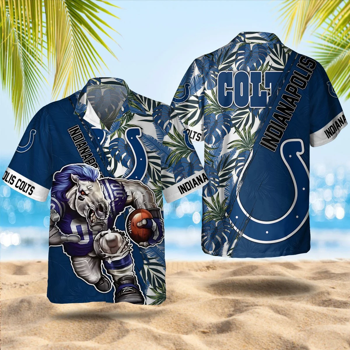 indianapolis colts tropic rush hawaiian shirt qffz0