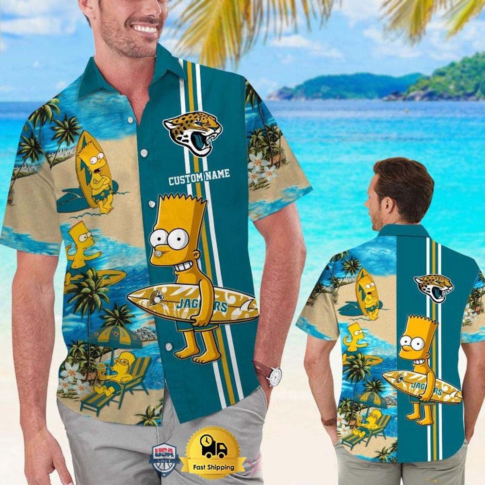 jacksonville jaguars beach vibes bart custom hawaiian shirt 2ombw