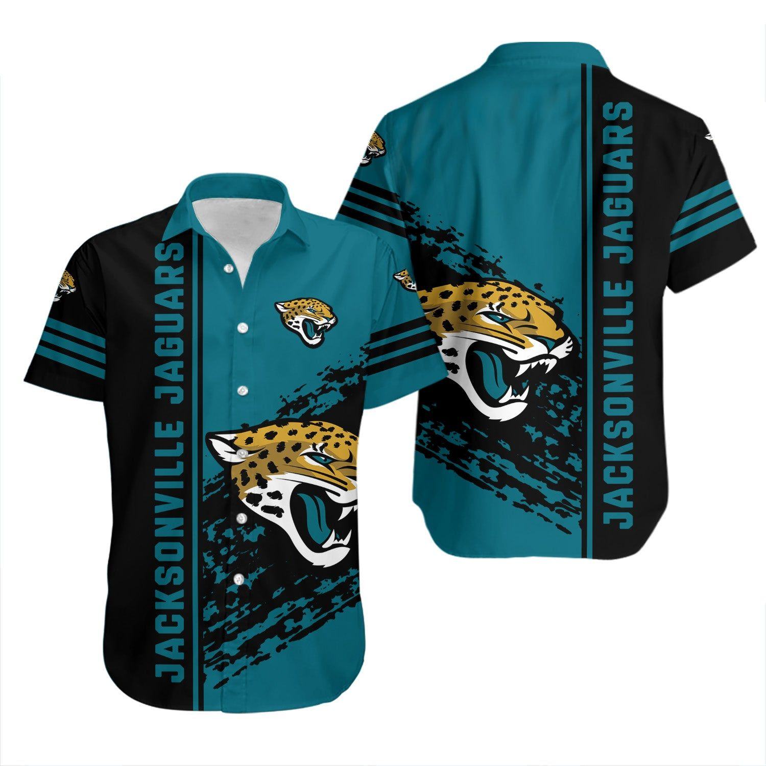 jacksonville jaguars fierce stripe hawaiian shirt 2yjpp