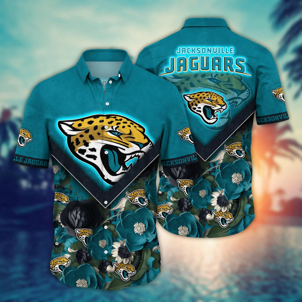 jacksonville jaguars floral crest hawaiian shirt wz4q9