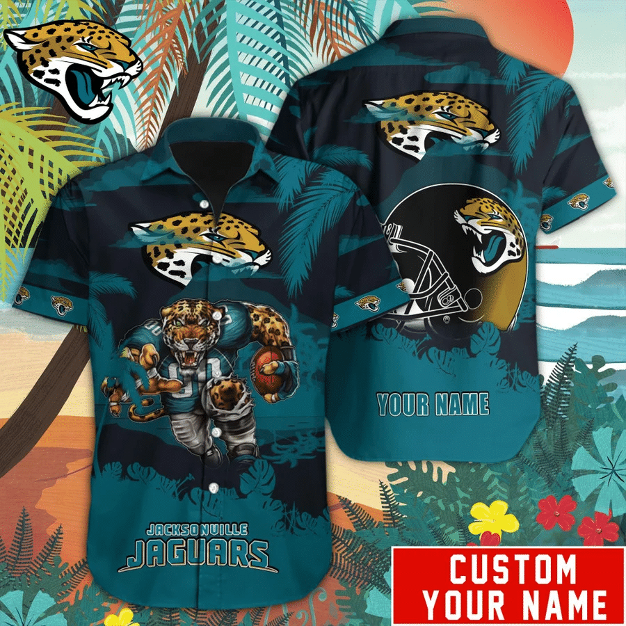 jacksonville jaguars tropical game day hawaiian shirt qn9eh