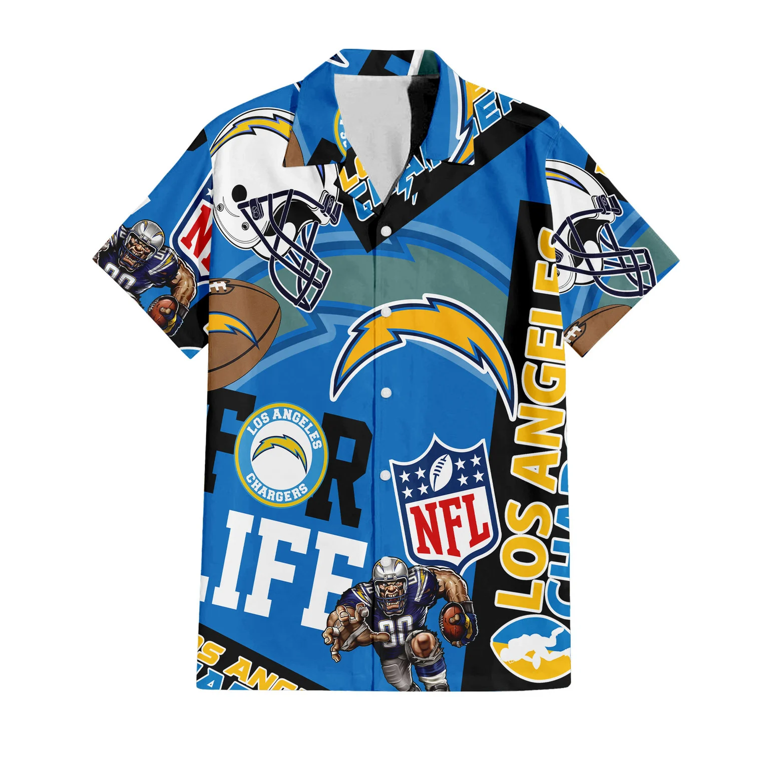 los angeles chargers for life hawaiian shirt