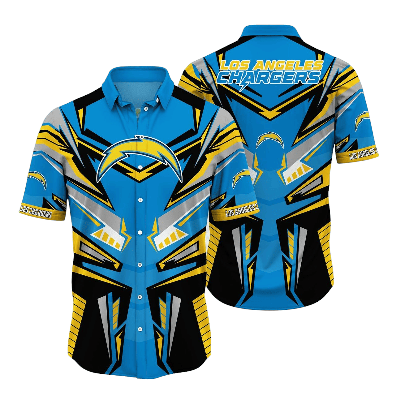 los angeles chargers thunder strike hawaiian shirt 1qez7