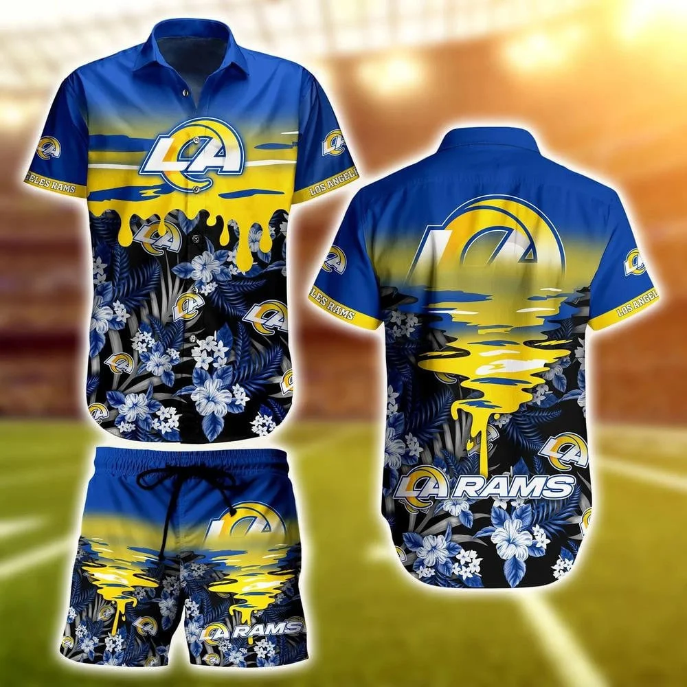 los angeles rams golden wave hawaiian shirt wzs25