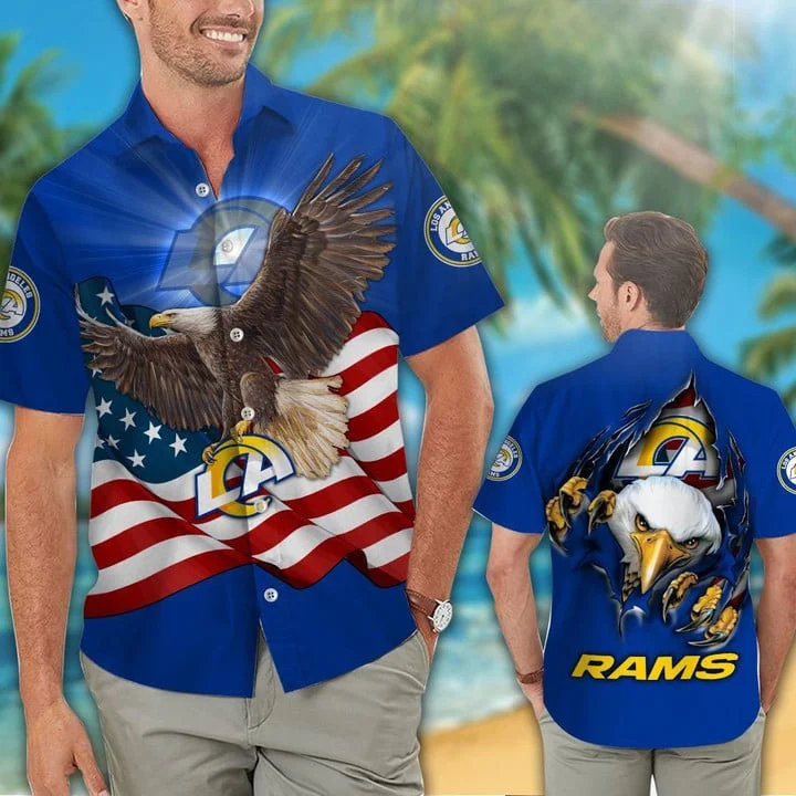 los angeles rams patriotic eagle hawaiian shirt zma3d