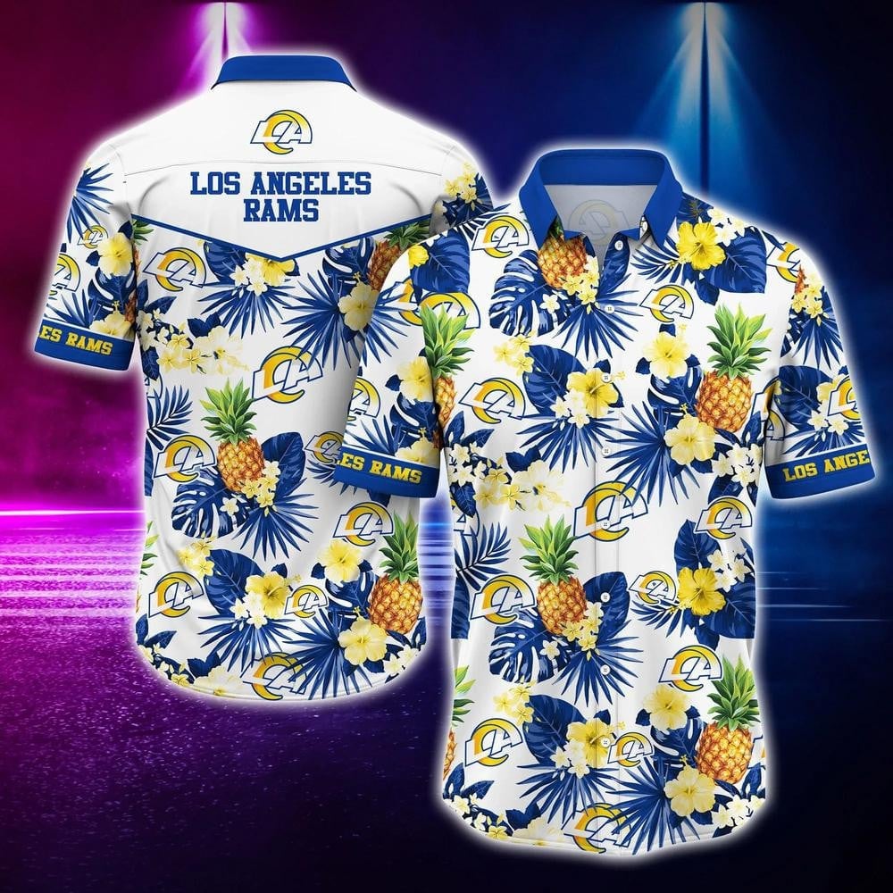 los angeles rams pineapple paradise hawaiian shirt b8jj4