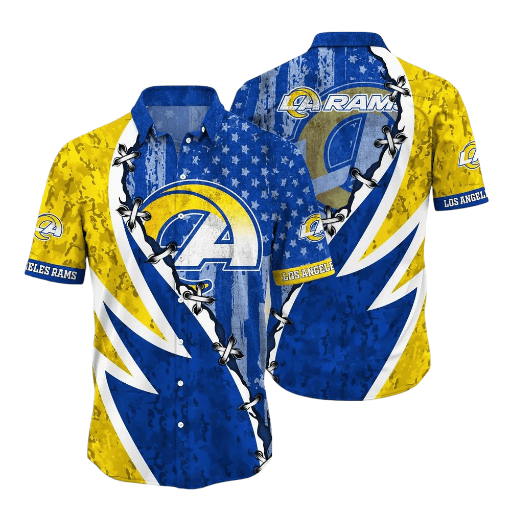 los angeles rams starry laceup hawaiian shirt 0erov