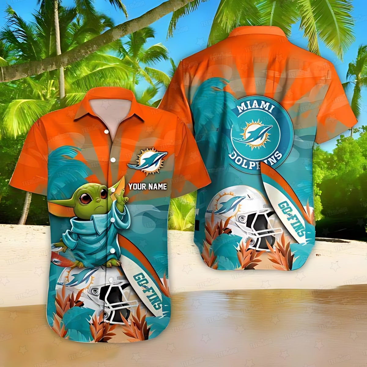 miami dolphins galactic fan hawaiian shirt