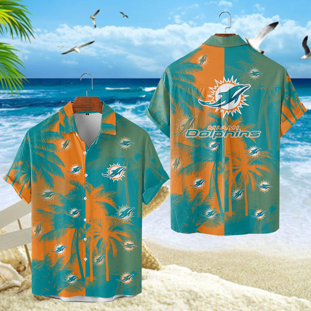 miami dolphins ocean breeze palm hawaiian shirt 34k8o