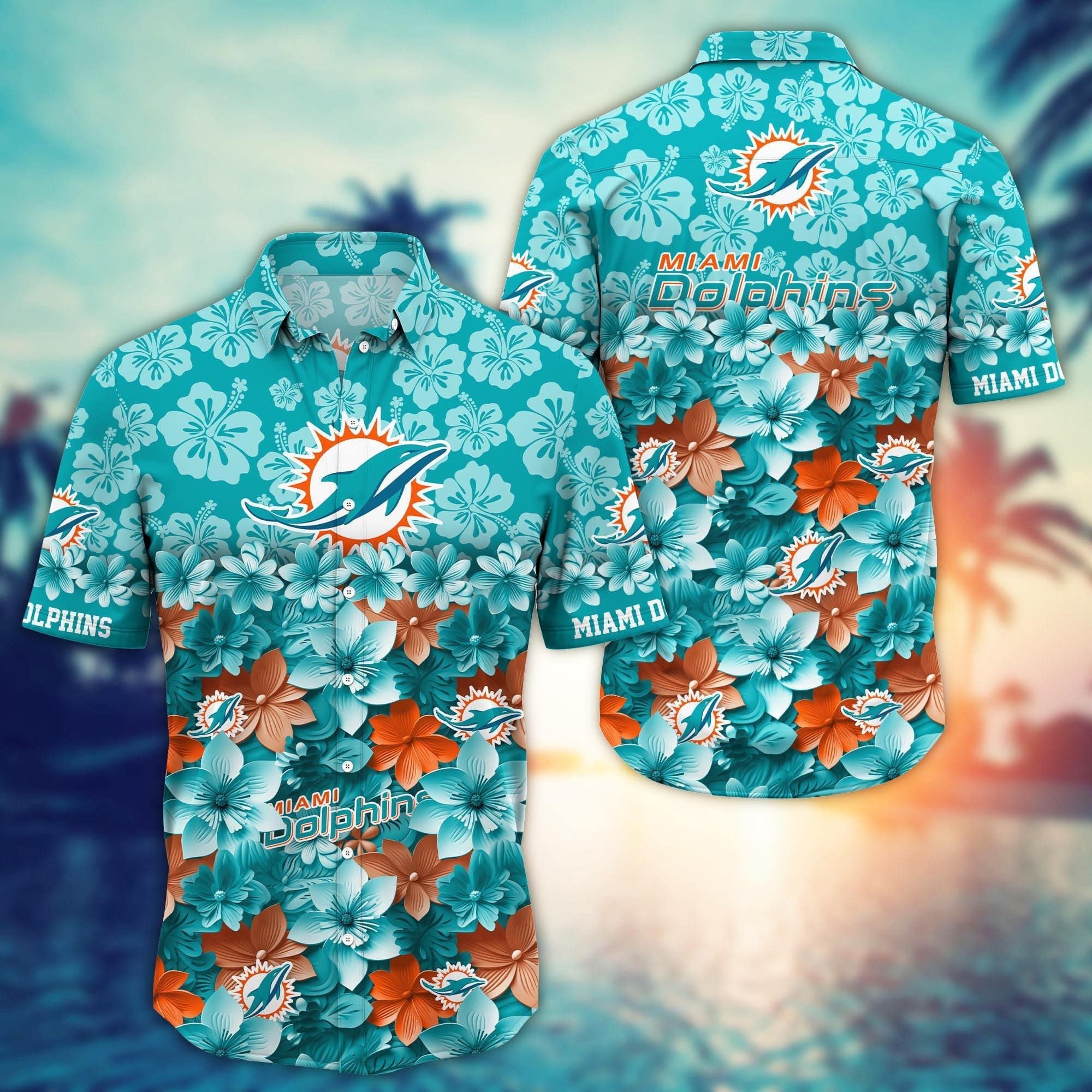 miami dolphins paradise bloom hawaiian shirt zjroc