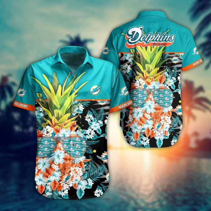 miami dolphins pineapple breeze hawaiian shirt tsksu