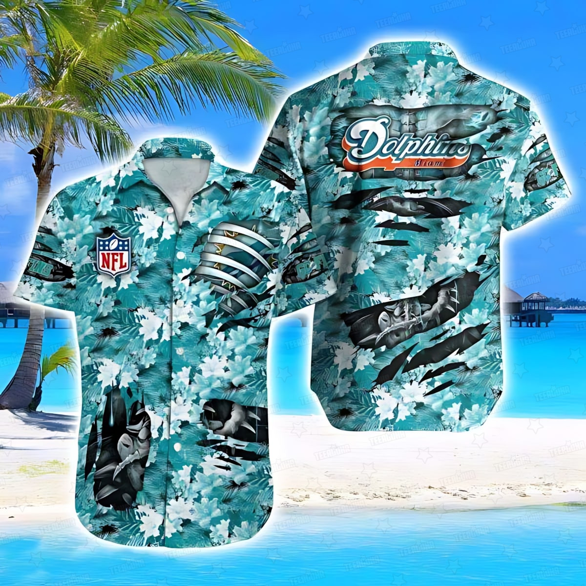 miami dolphins shark attack hawaiian shirt d3wzz