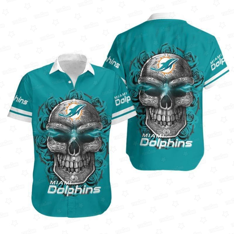 miami dolphins skull throne hawaiian shirt my6no