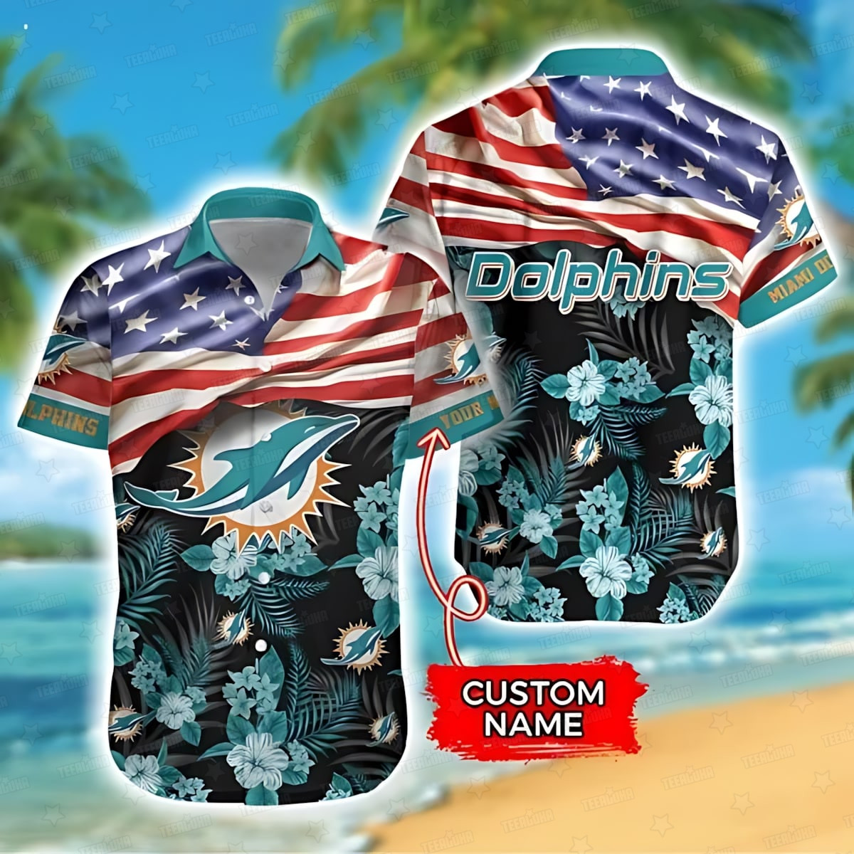 miami dolphins stars stripes custom hawaiian shirt gmv0l