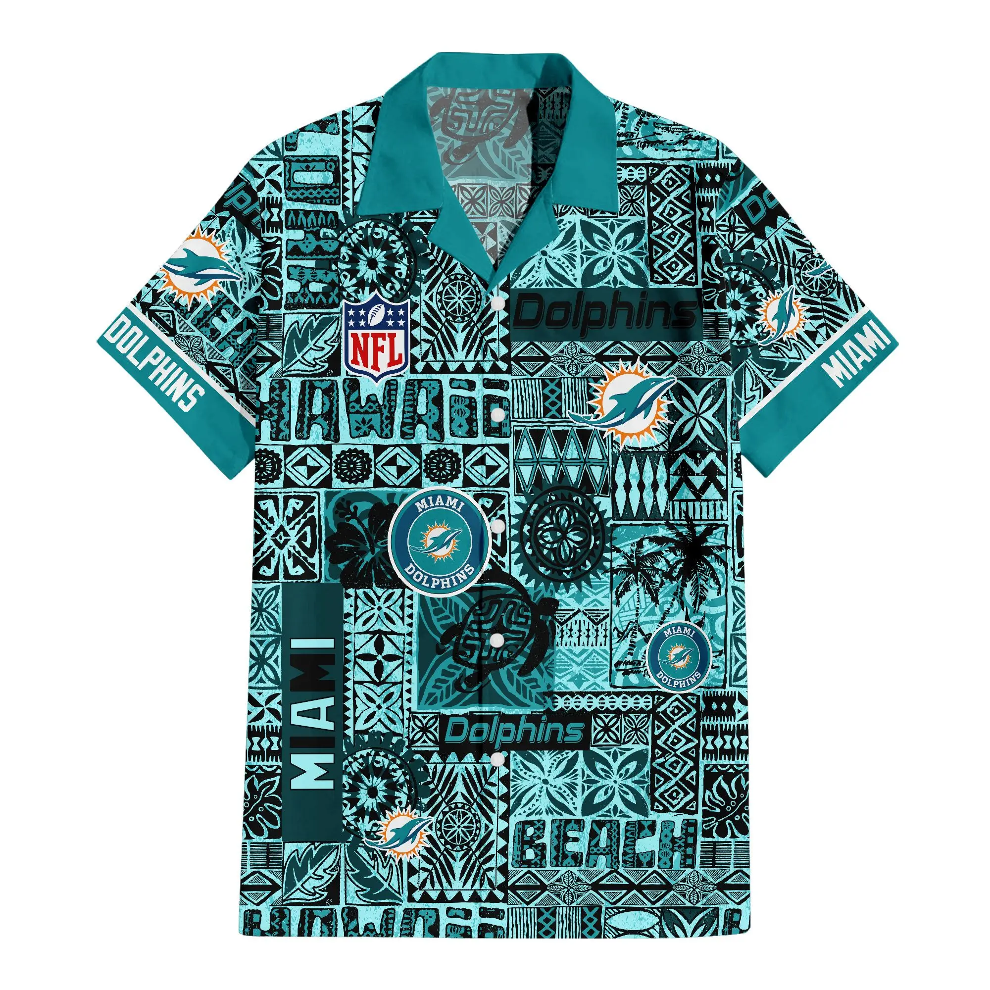 miami dolphins tribal breeze hawaiian shirt fkhpj