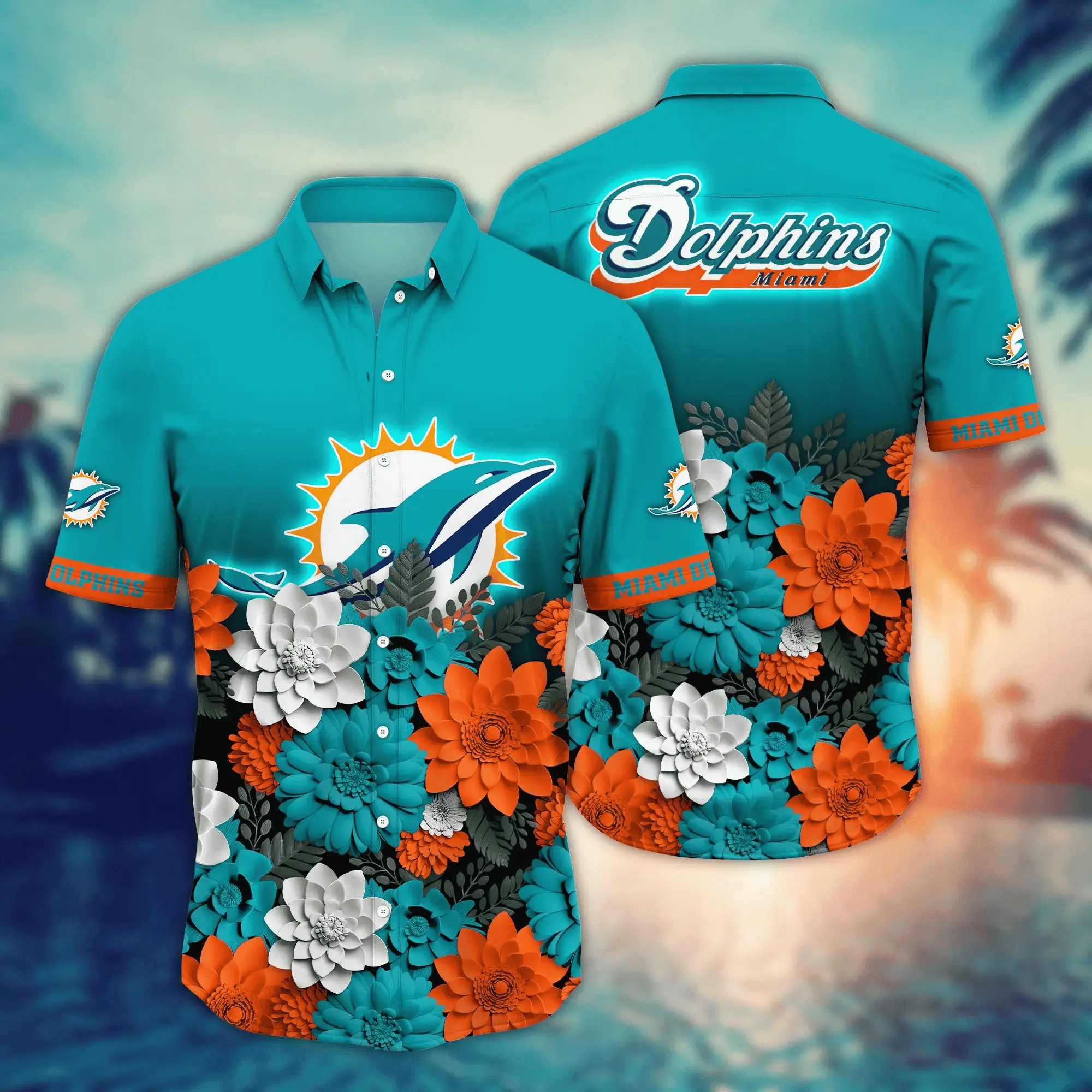 miami dolphins tropical garden hawaiian shirt 5ntlc