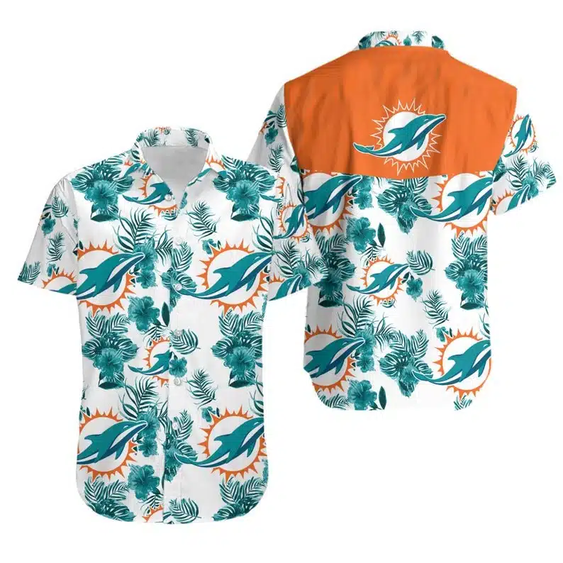 miami dolphins tropical icon hawaiian shirt