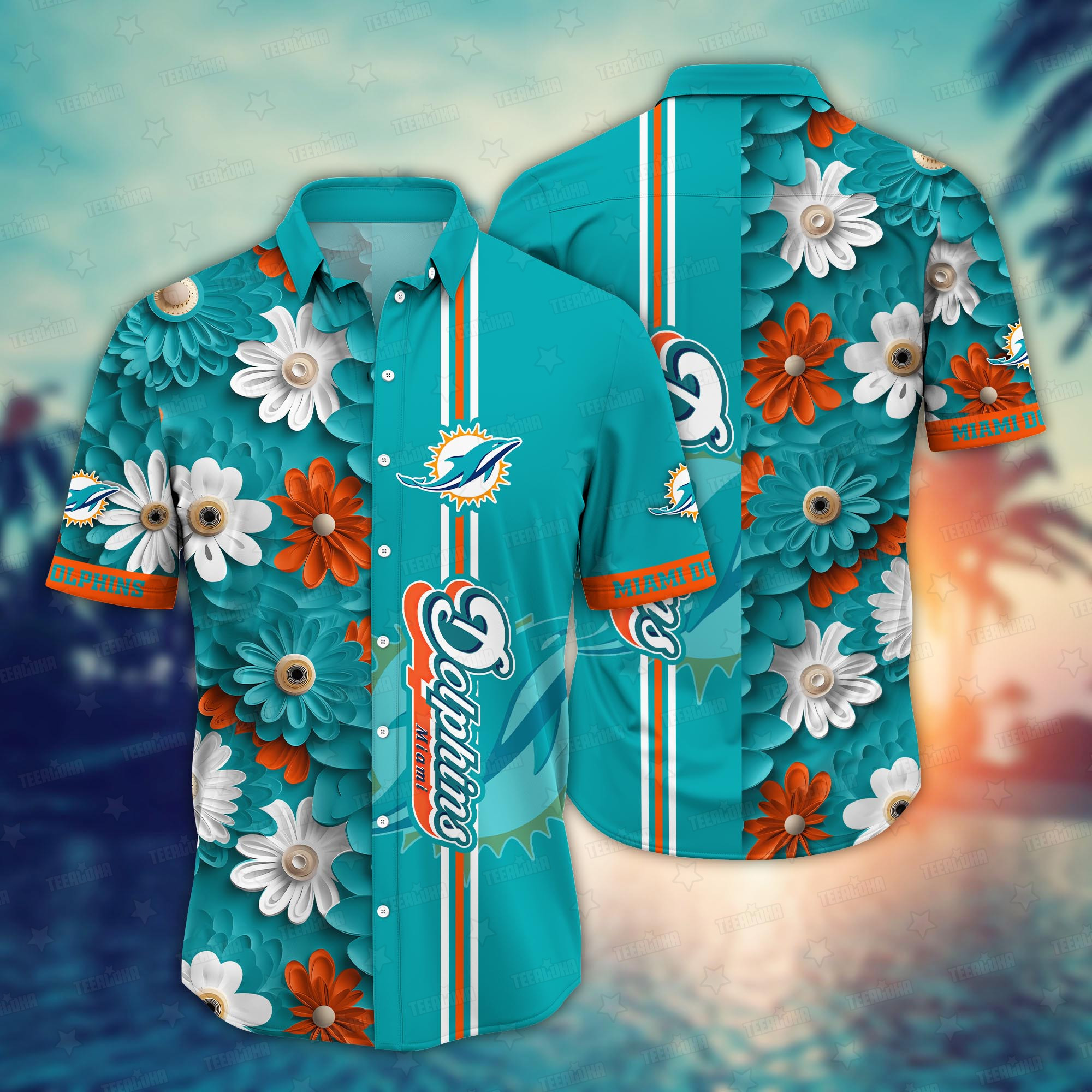 miami dolphins tropical splash hawaiian shirt azvwb