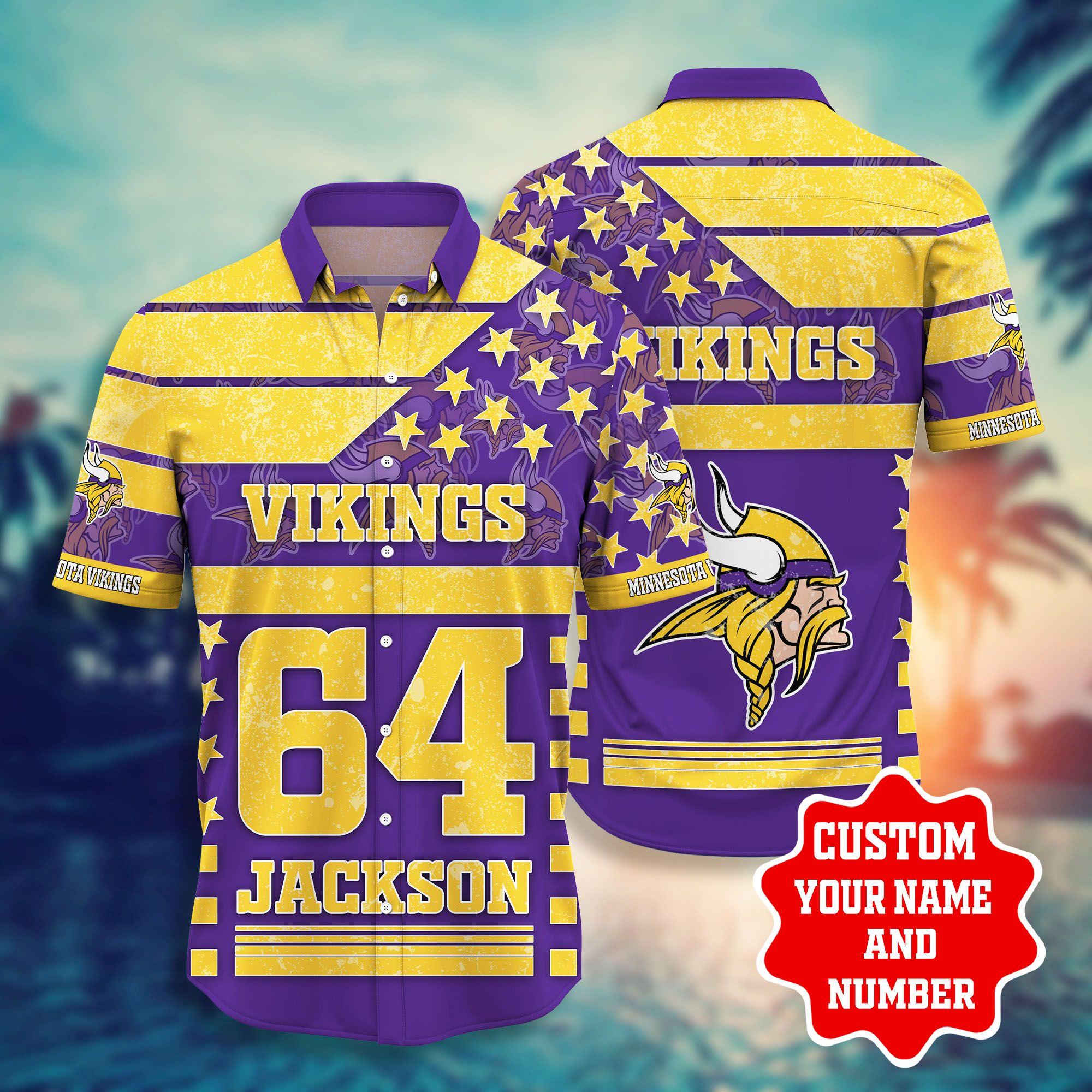 minnesota vikings allstar custom jersey hawaiian shirt aij1q