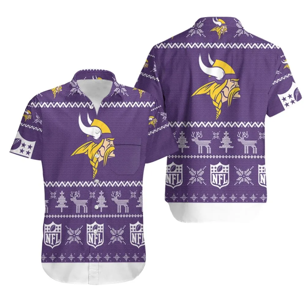 minnesota vikings festive knit hawaiian shirt 9k2oi