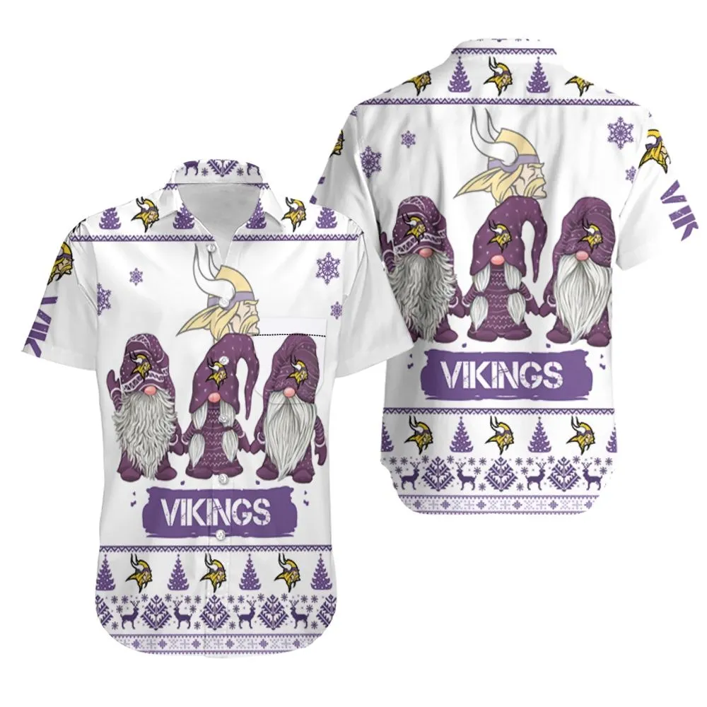 minnesota vikings holiday gnomes hawaiian shirt p3f3w