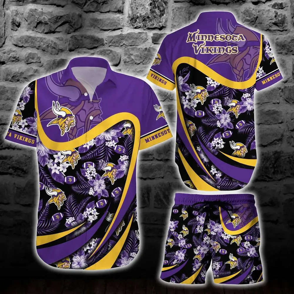 minnesota vikings night bloom hawaiian shirt 136ao