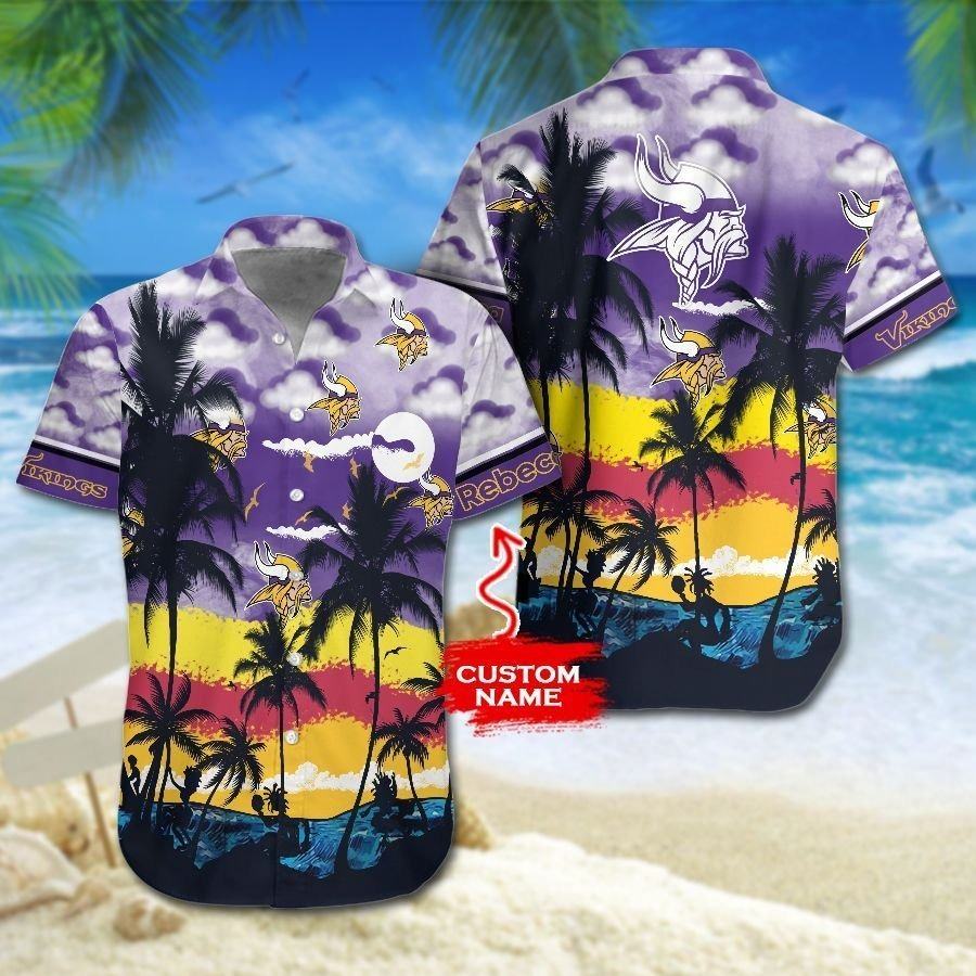 minnesota vikings sunset horizon hawaiian shirt bjfpb