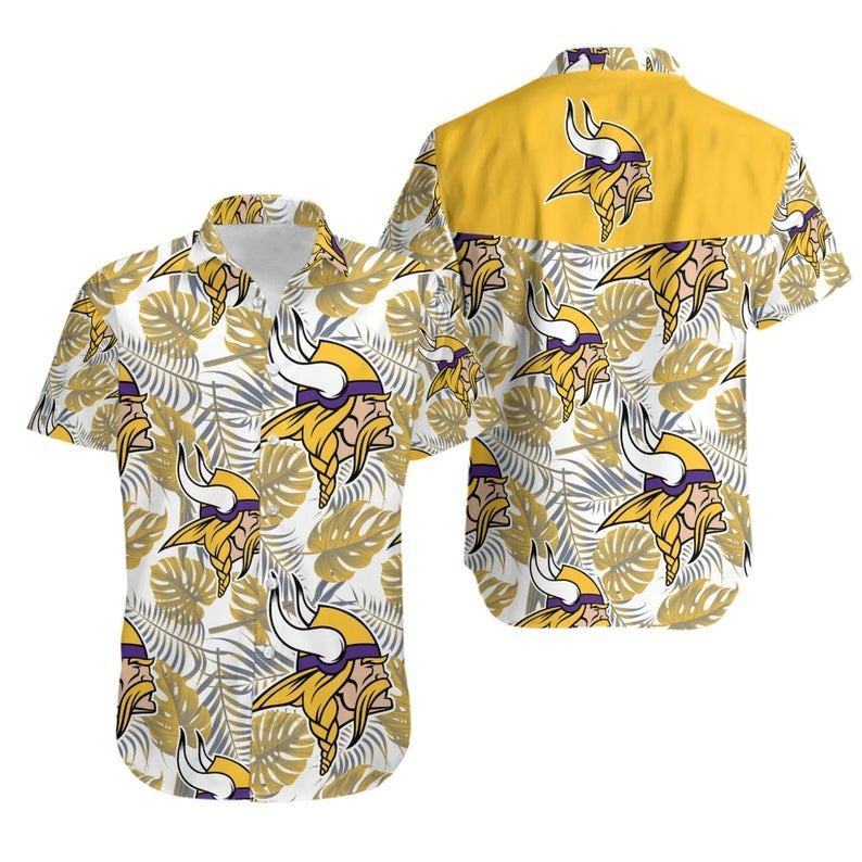 minnesota vikings tropical leaf breeze hawaiian shirt 6i66k