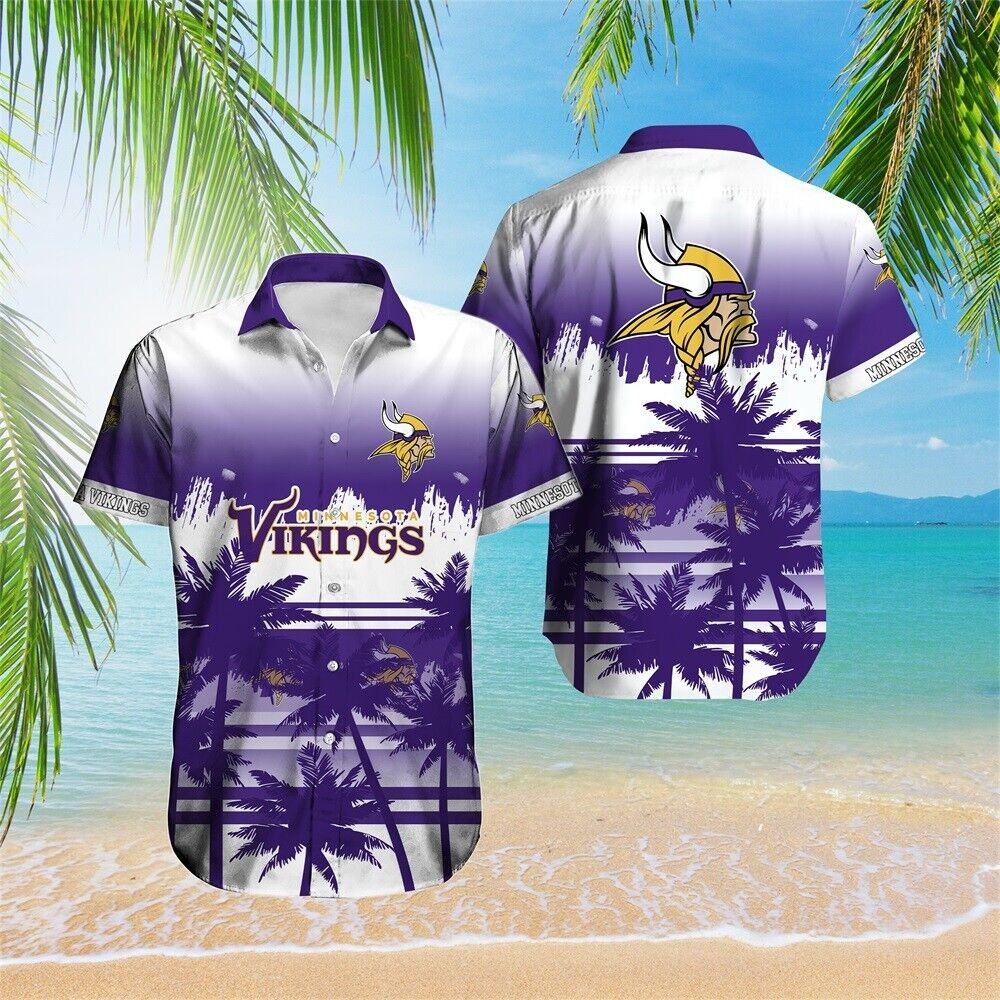 minnesota vikings twilight palms hawaiian shirt hw05r