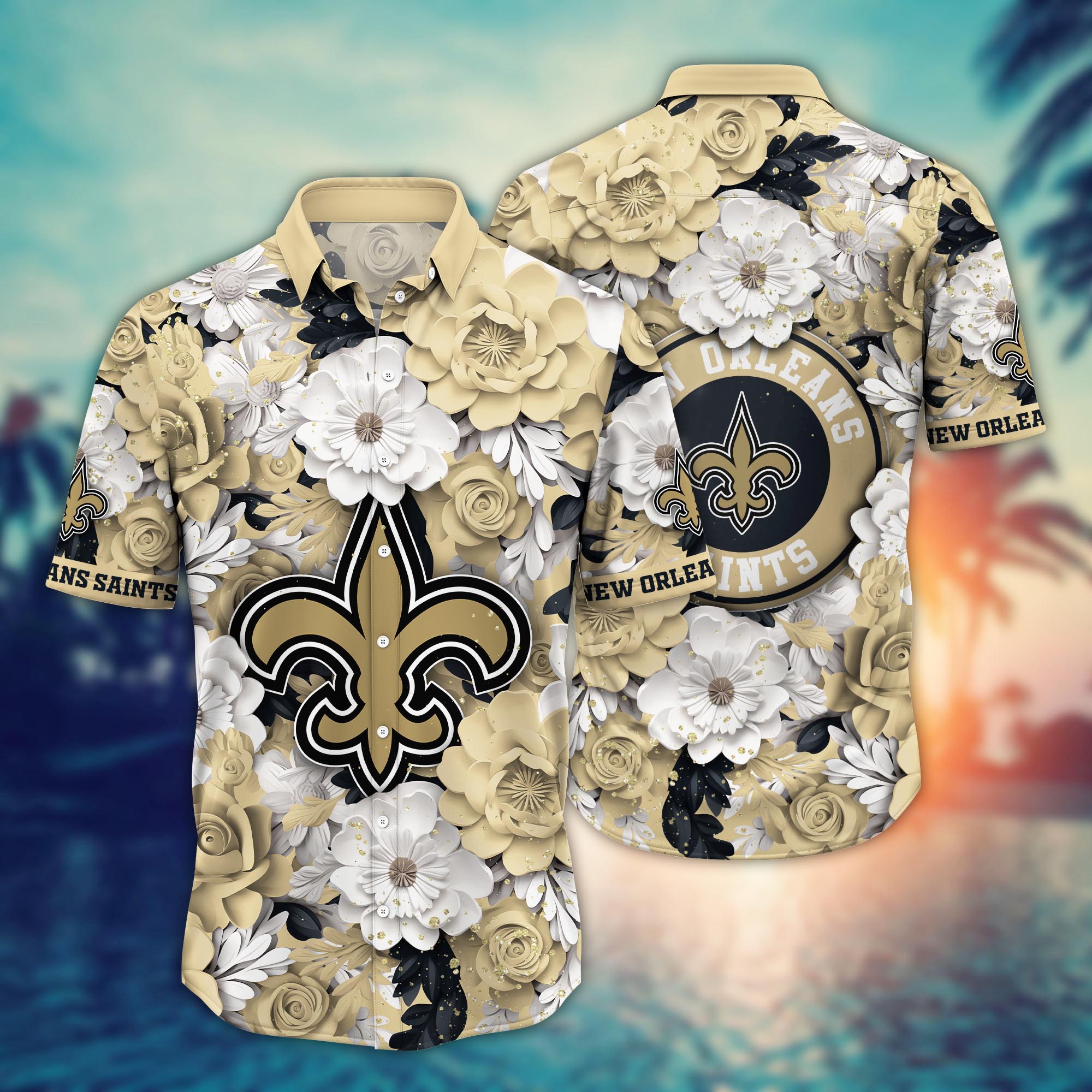 new orleans saints golden bloom hawaiian shirt lbske