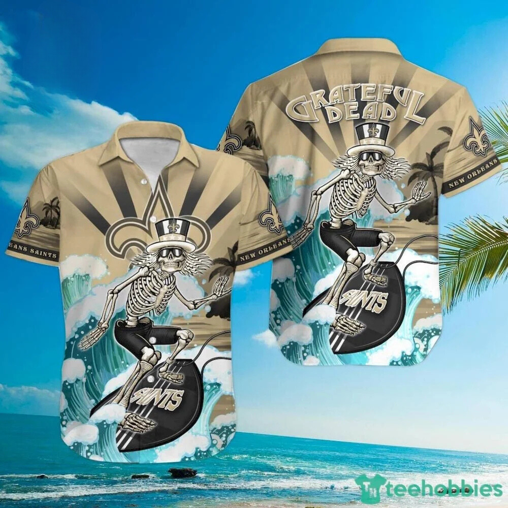 new orleans saints grateful dead wave hawaiian shirt qzl30