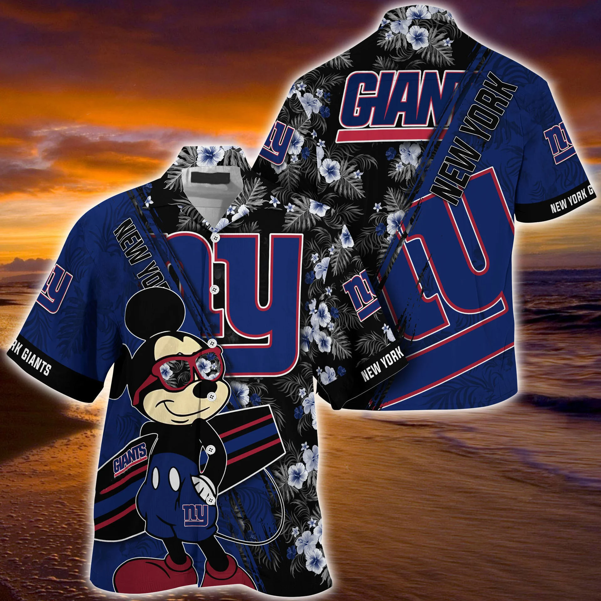 new york giants mickeys sunset hawaiian shirt 8ul6f