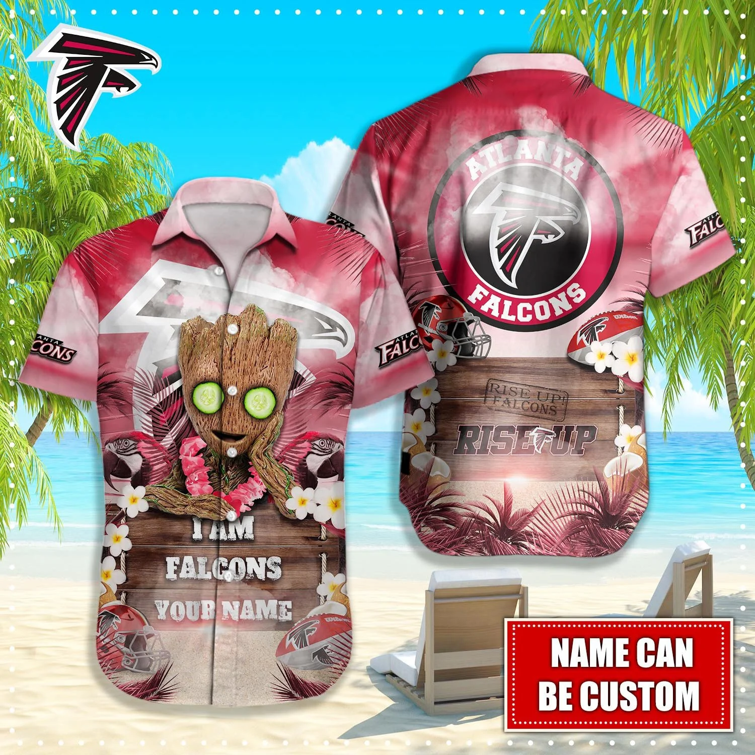 personalized atlanta falcons tropical groot hawaiian shirt 0wswf