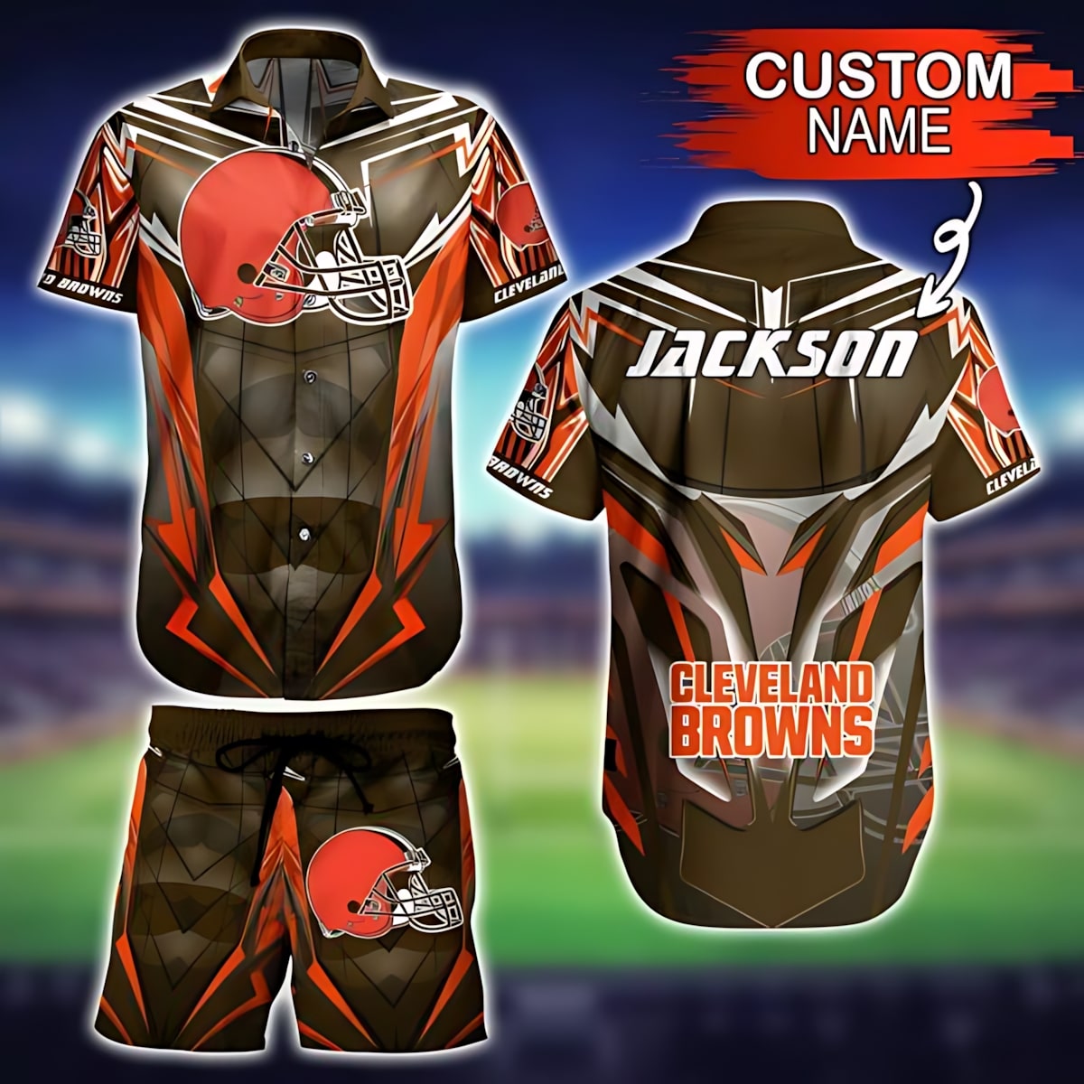 personalized cleveland browns custom gridiron hawaiian shirt 6uwsw