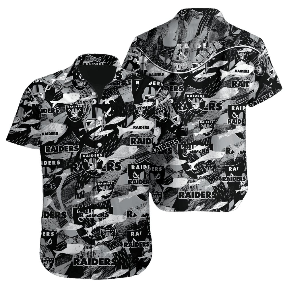 personalized las vegas raiders grayscale chaos hawaiian shirt 7brju