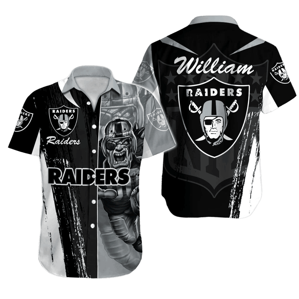 personalized las vegas raiders gridiron beast hawaiian shirt bprfb