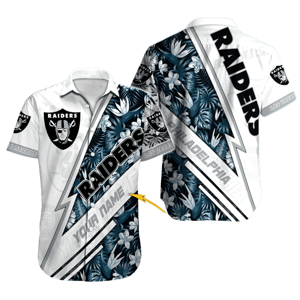 personalized las vegas raiders lightning tropic hawaiian shirt