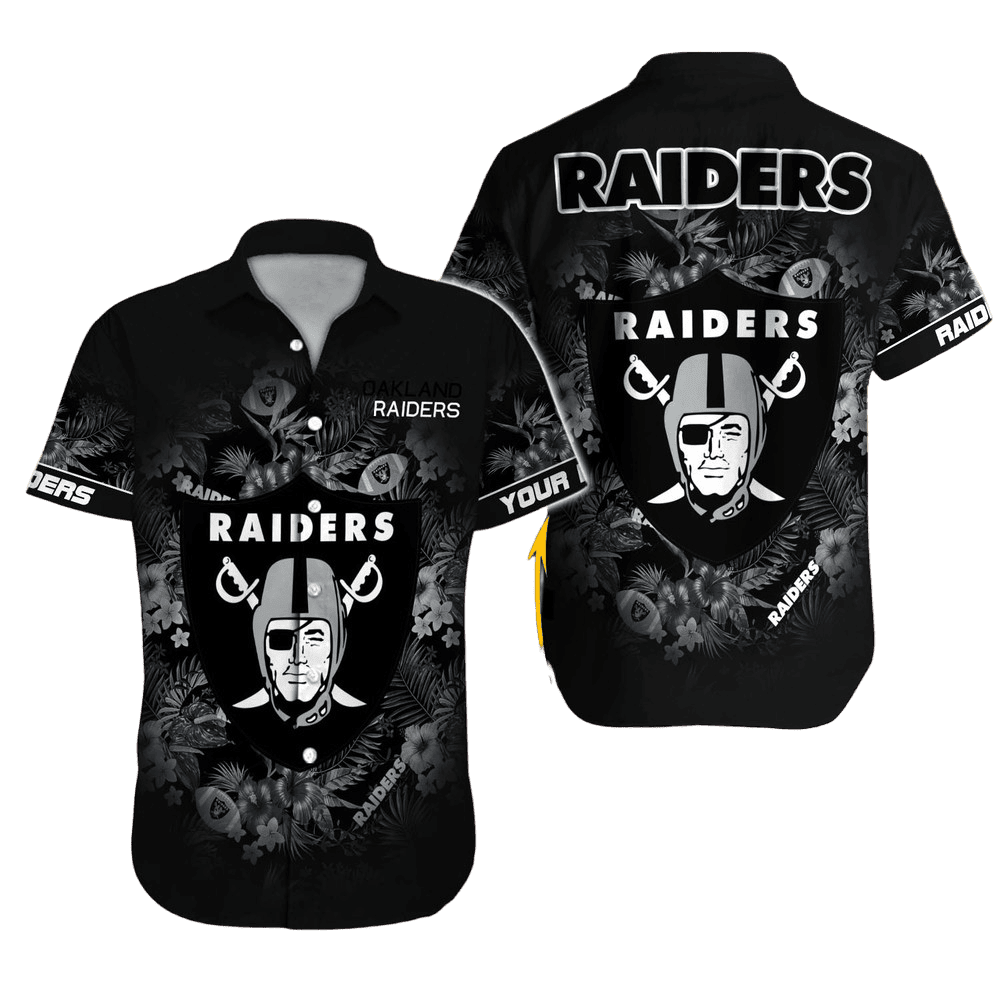 personalized las vegas raiders midnight floral hawaiian shirt iuuk4